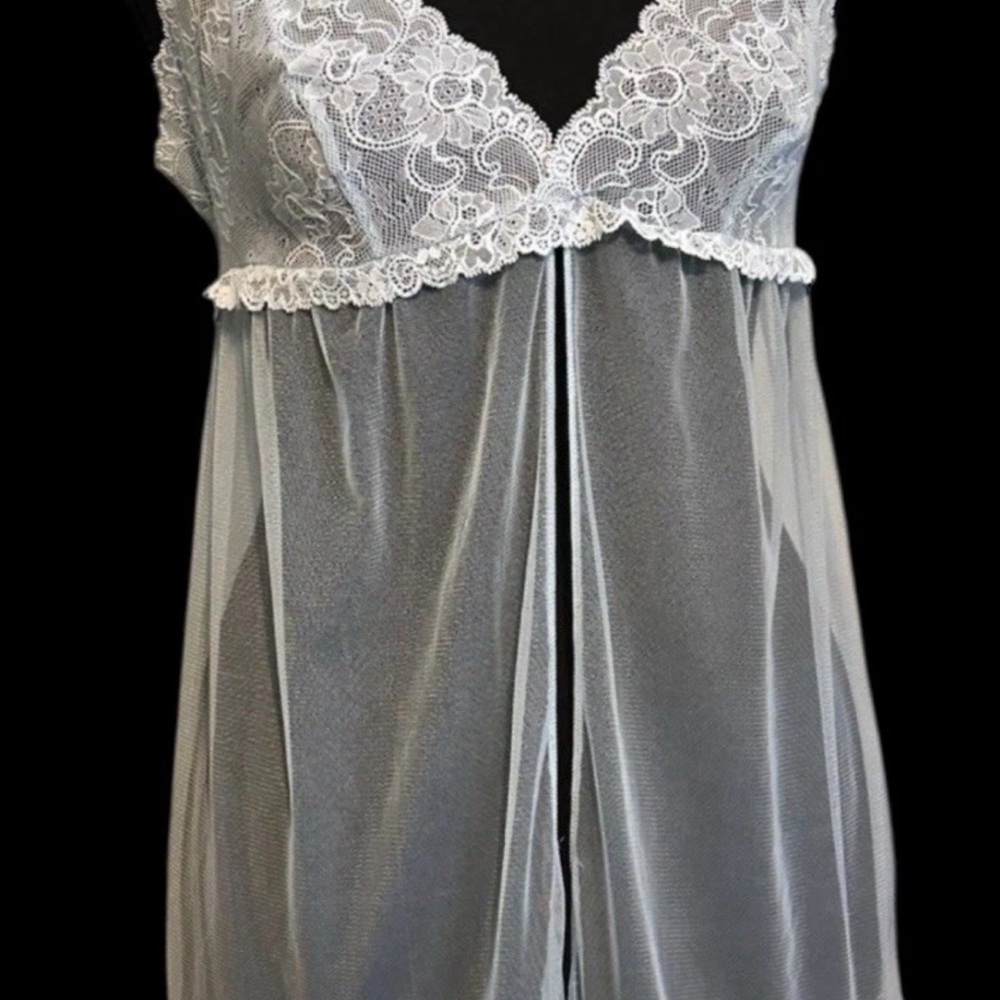 Victoria's Secret soft baby blue Lace & Sheer Mesh Split Chemise